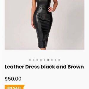 Black Leather Midi Dress